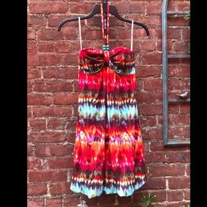 bright colored sunburst day dress